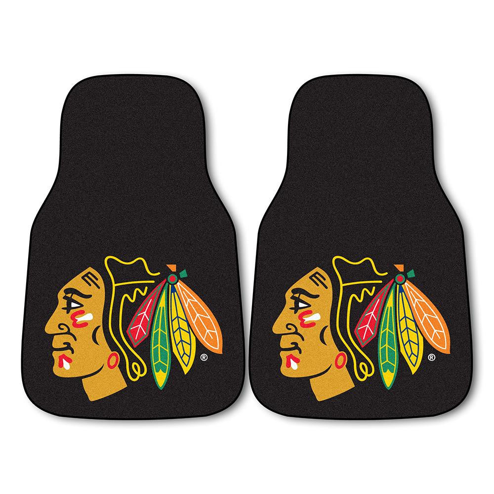 Chicago Blackhawks NHL 2-Piece Printed Carpet Car Mats (18x27)