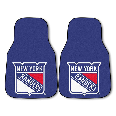 New York Rangers NHL 2-Piece Printed Carpet Car Mats (18x27)