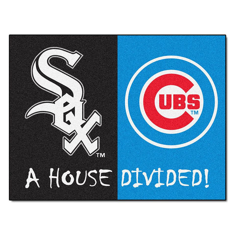 Chicago White Sox-Chicago Cubs MLB House Divided All-Star Floor Mat (34x45)