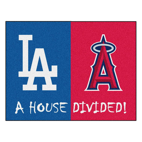 Dodgers - Angels  MLB House Divided NFL All-Star Floor Mat (34x45)