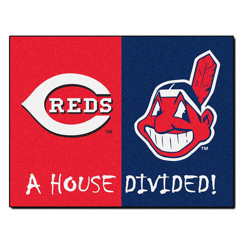 Reds - Indians MLB House Divided NFL All-Star Floor Mat (34x45)