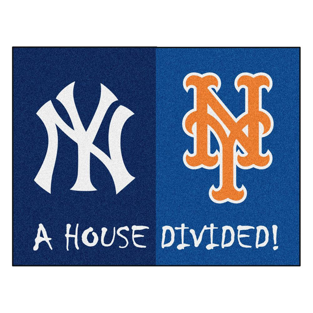 Yankees - Mets MLB House Divided NFL All-Star Floor Mat (34x45)