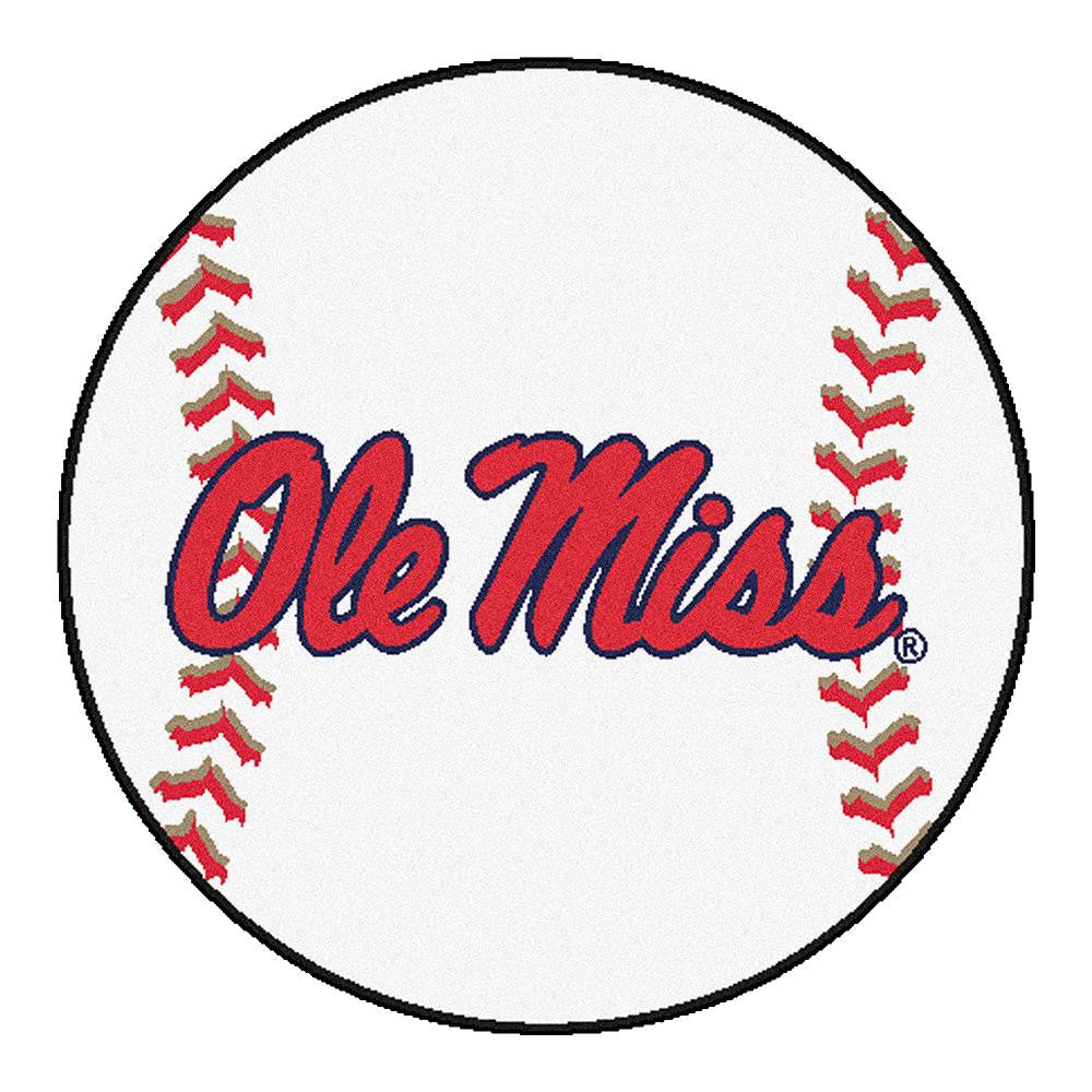 Mississippi Rebels Ncaa "baseball" Round Floor Mat (29")