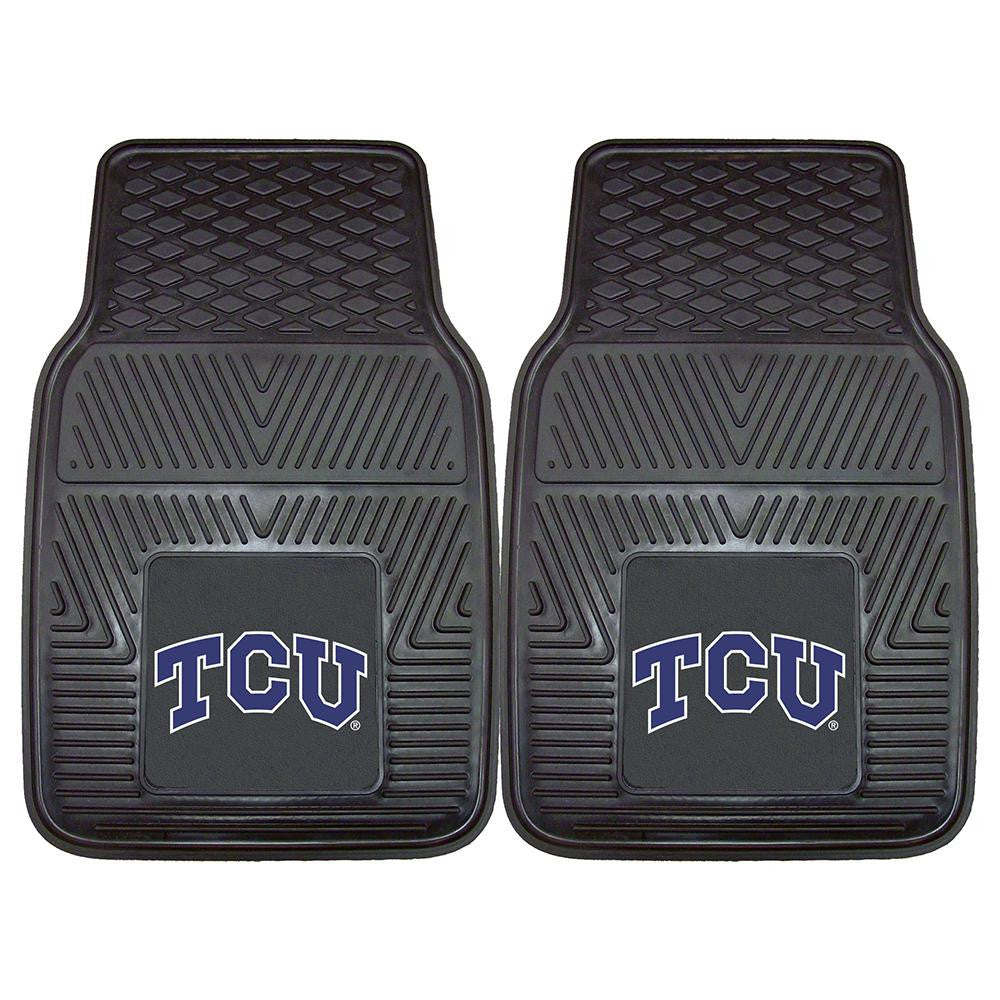 Texas Christian Horned Frogs Ncaa Heavy Duty 2-piece Vinyl Car Mats (18"x27")