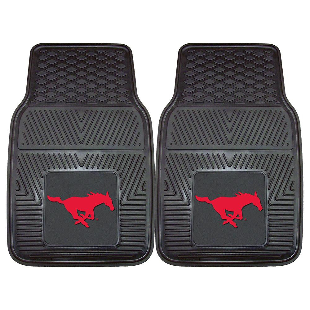 Southern Methodist Mustangs Ncaa Heavy Duty 2-piece Vinyl Car Mats (18"x27")