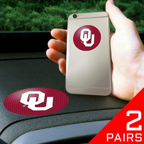 Oklahoma Sooners Ncaa "get A Grip" Cell Phone Grip Accessory (2 Piece Set)