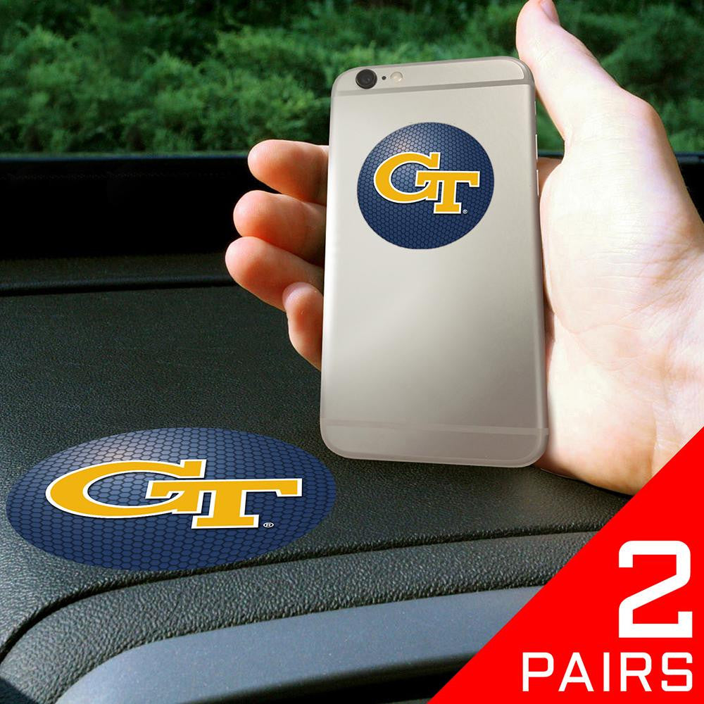 Georgia Tech Yellowjackets Ncaa "get A Grip" Cell Phone Grip Accessory (2 Piece Set)