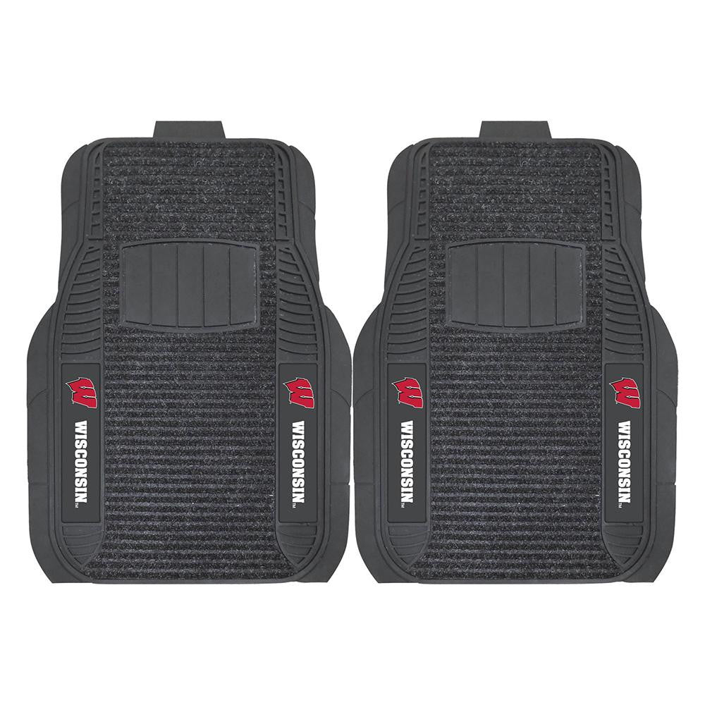 Wisconsin Badgers Ncaa Deluxe 2-piece Vinyl Car Mats (20"x27")