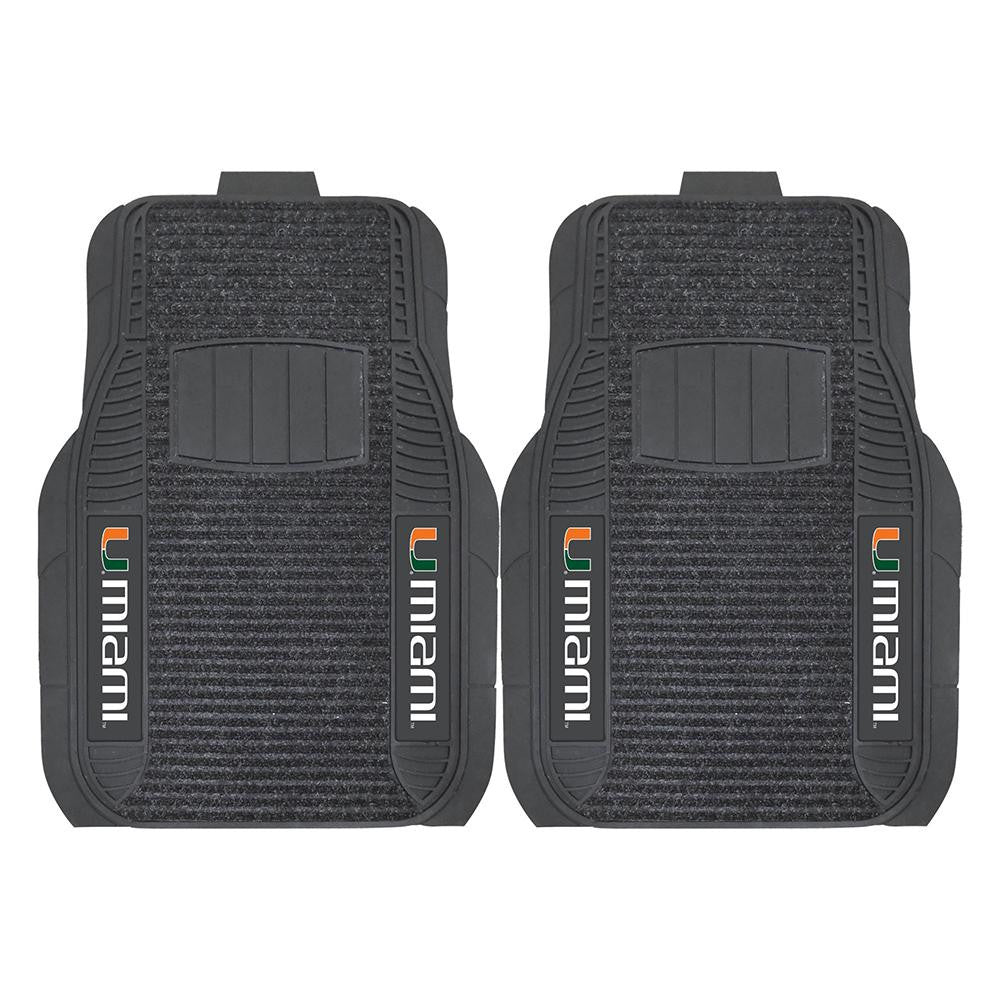 Miami Hurricanes Ncaa Deluxe 2-piece Vinyl Car Mats (20"x27")