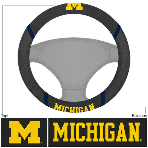 Michigan Wolverines Ncaa Polyester Steering Wheel Cover