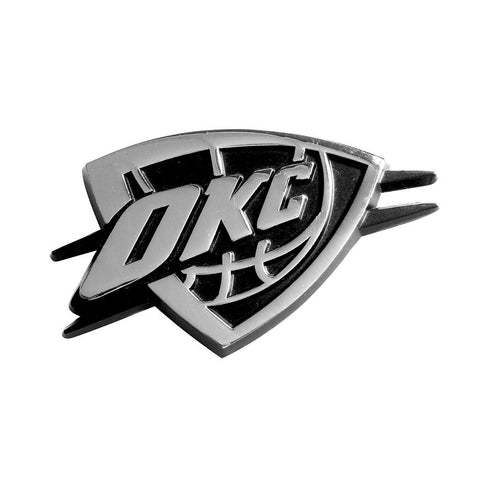 Oklahoma City Thunder NBA Chrome Car Emblem (2.3in x 3.7in)