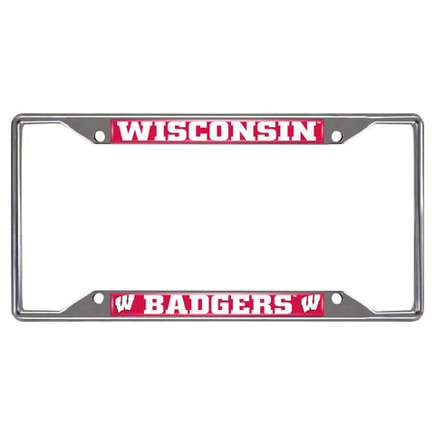 Wisconsin Badgers Ncaa Chrome License Plate Frame