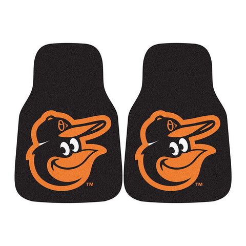 Baltimore Orioles MLB 2-Piece Printed Carpet Car Mats (18x27)