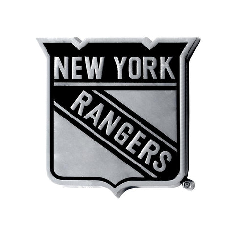 New York Rangers NHL Chrome Car Emblem (2.3in x 3.7in)