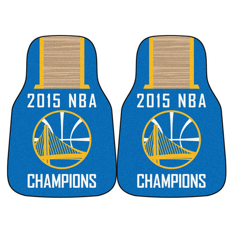 Golden State Warriors 2015 NBA Champion 2-Piece Printed Carpet Car Mats (18x27)