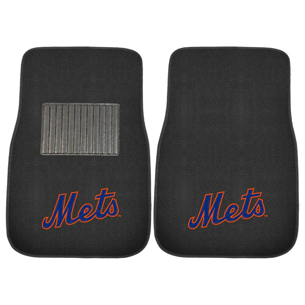 New York Mets MLB 2-pc Embroidered Car Mat Set