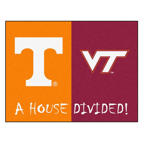 Tennessee - Virginia Tech Ncaa House Divided Nfl "all-star" Floor Mat (34"x45")