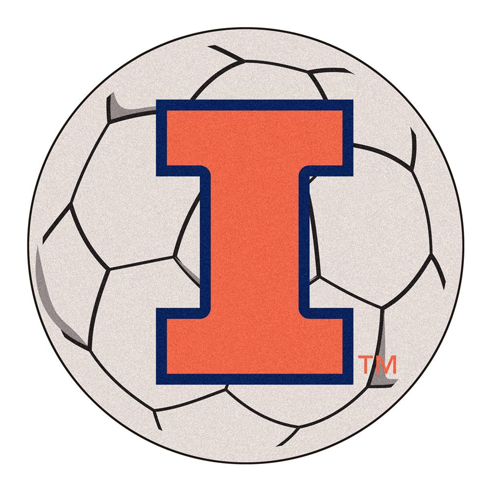 Illinois Fighting Illini Ncaa "soccer Ball" Round Floor Mat (29")