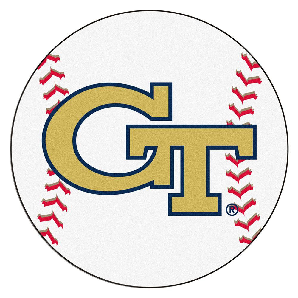 Georgia Tech Yellowjackets Ncaa "baseball" Round Floor Mat (29")