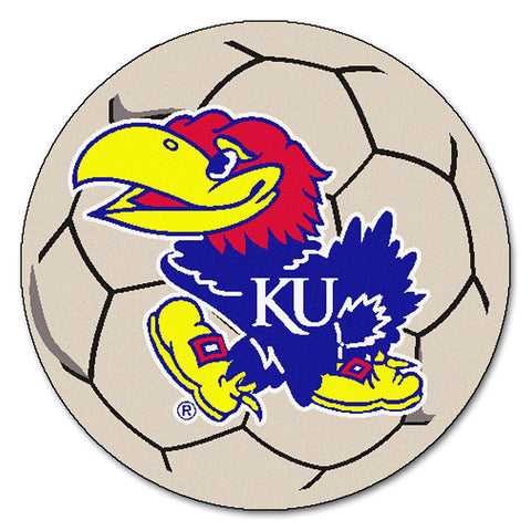 Kansas Jayhawks Ncaa "soccer Ball" Round Floor Mat (29")