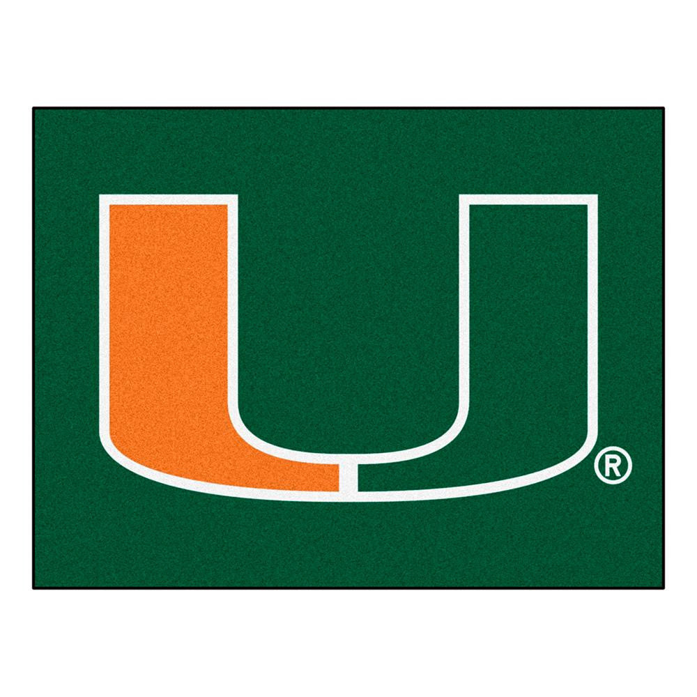 Miami Hurricanes Ncaa "all-star" Floor Mat (34"x45") U Logo