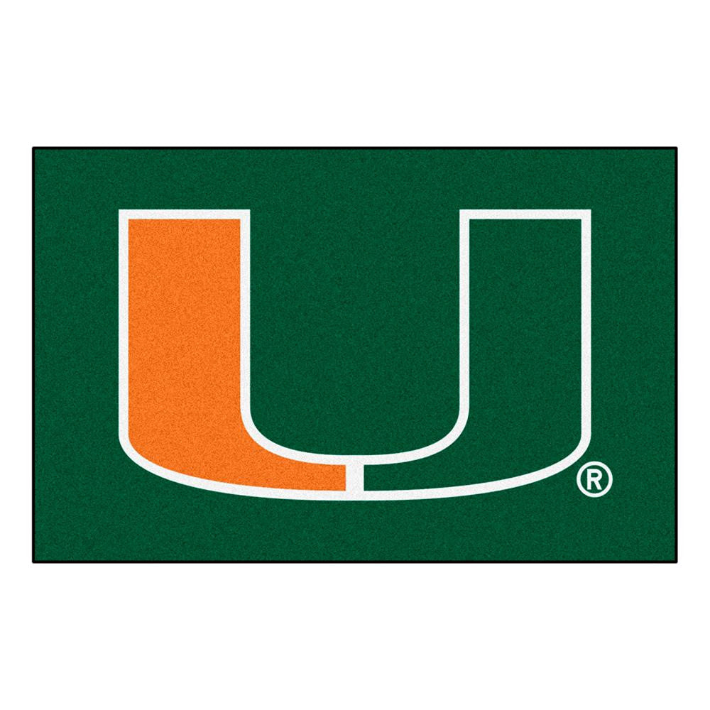 Miami Hurricanes Ncaa "starter" Floor Mat (20"x30") U Logo