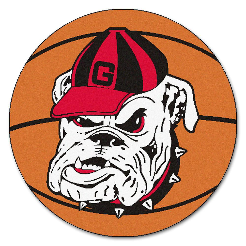 Georgia Bulldogs Ncaa "basketball" Round Floor Mat (29") Bulldog Logo