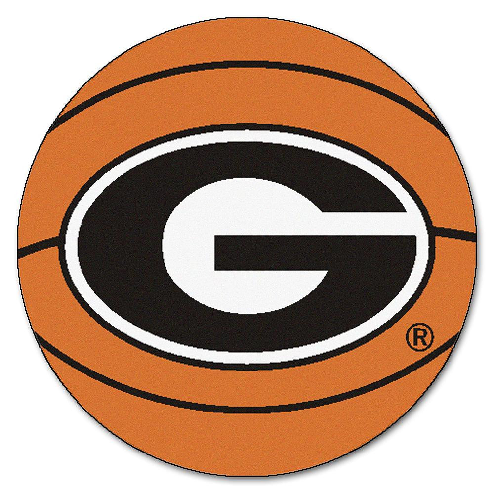 Georgia Bulldogs Ncaa "basketball" Round Floor Mat (29") G Logo On Red