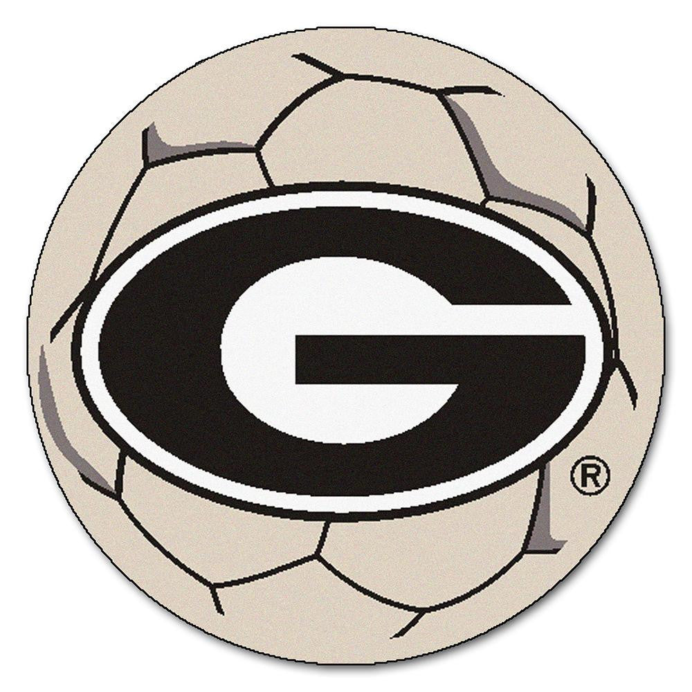 Georgia Bulldogs Ncaa "soccer Ball" Round Floor Mat (29") G Logo On Red