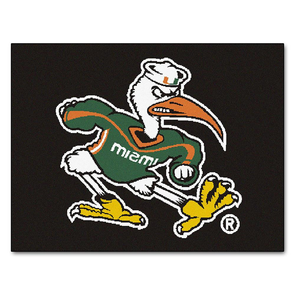 Miami Hurricanes Ncaa "all-star" Floor Mat (34"x45") Sebastian The Ibis