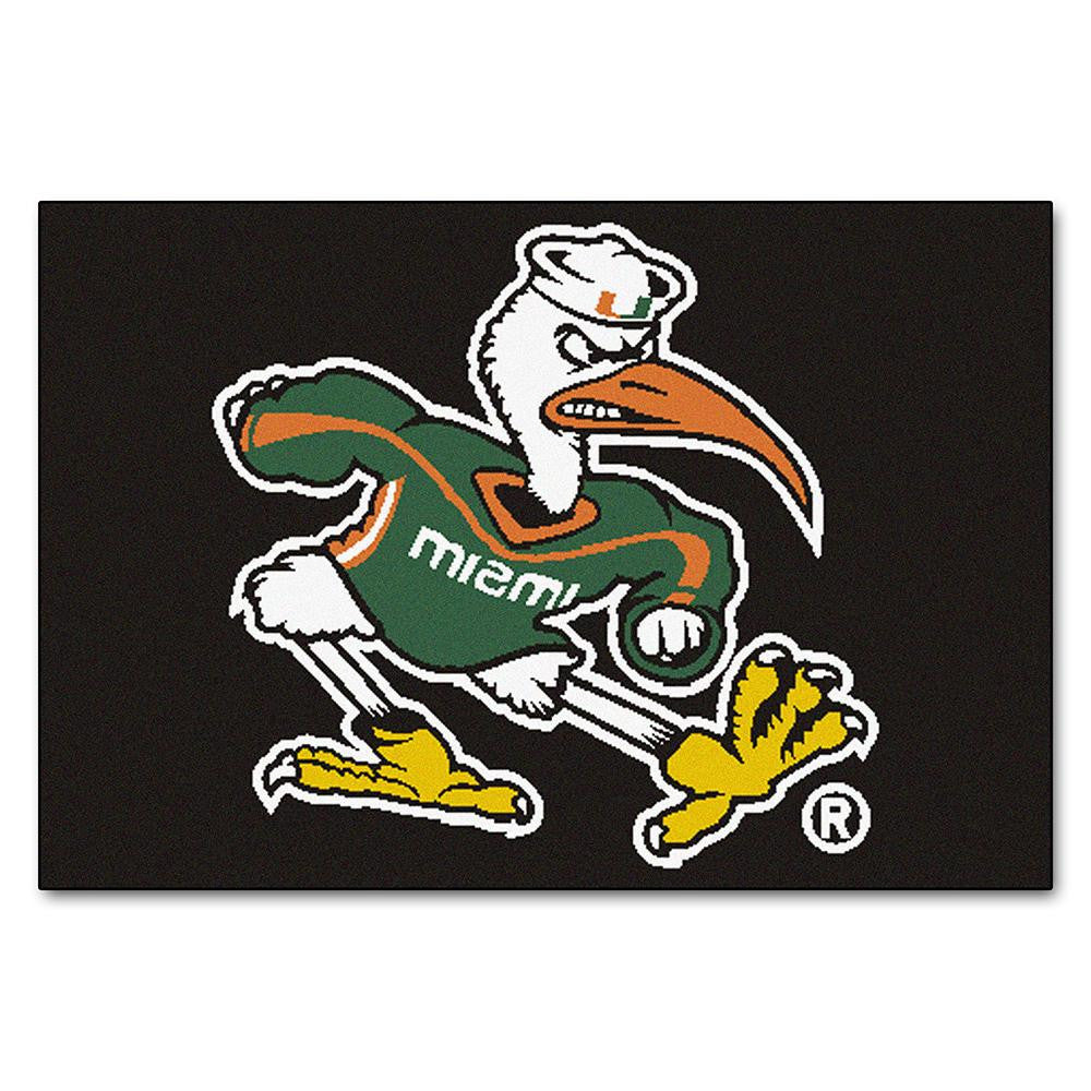 Miami Hurricanes Ncaa "starter" Floor Mat (20"x30") Sebastian The Ibis