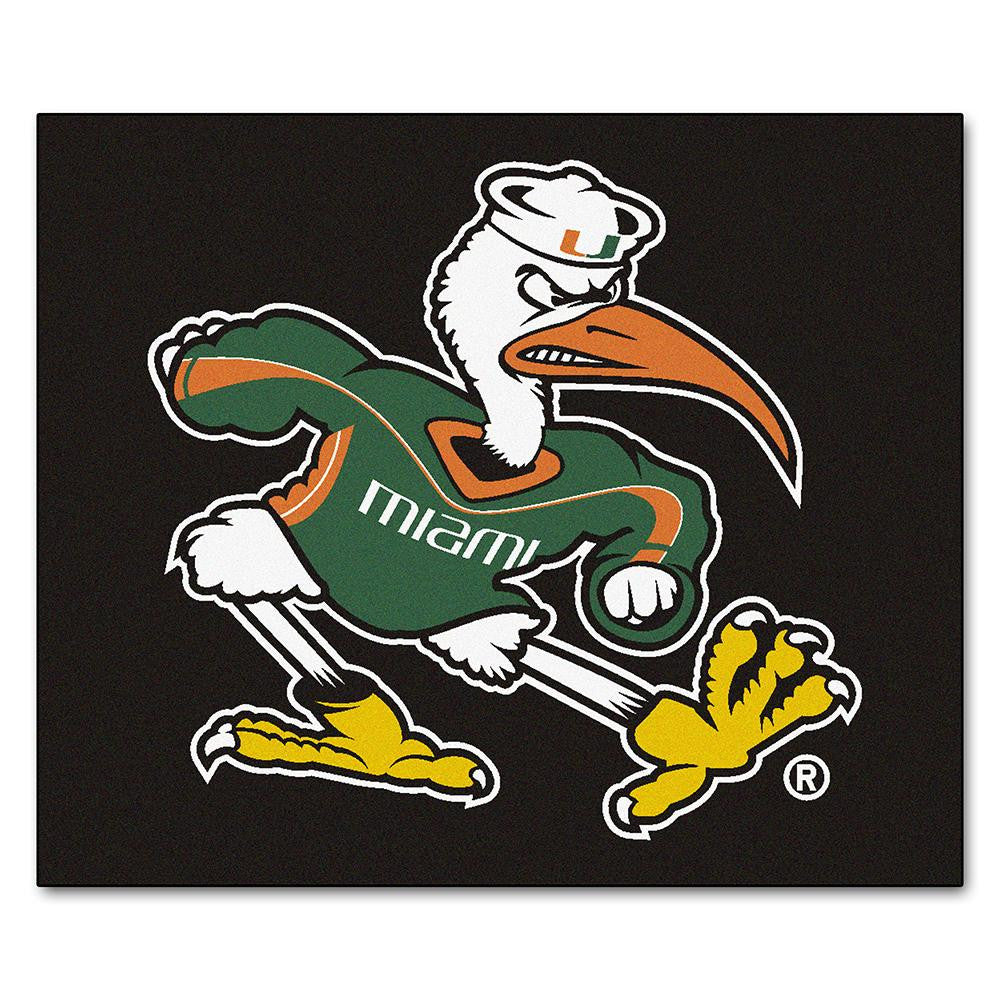 Miami Hurricanes Ncaa "tailgater" Floor Mat (5'x6') Sebastian The Ibis