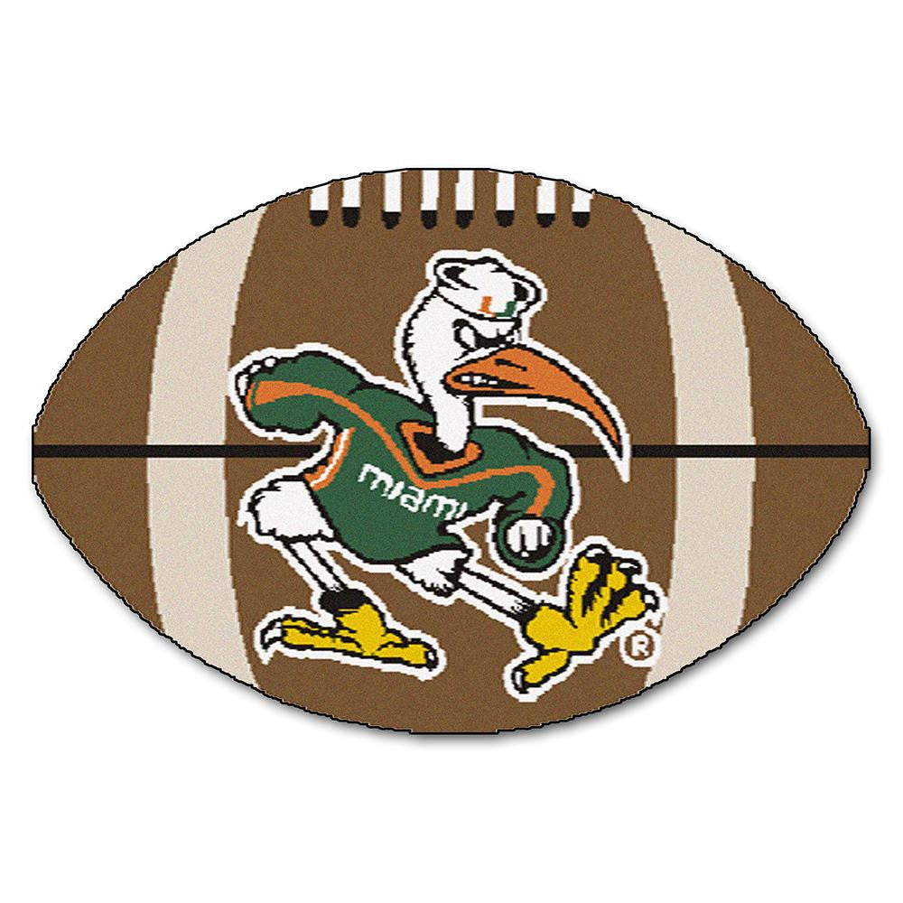 Miami Hurricanes Ncaa "football" Floor Mat (22"x35") Sebastian The Ibis
