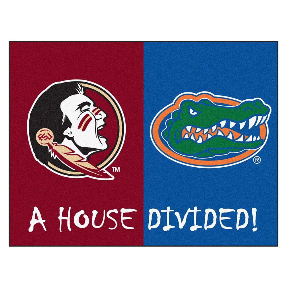 Florida State Seminoles-florida Gators Ncaa House Divided Ncaa "all-star" Floor Mat (34"x45")