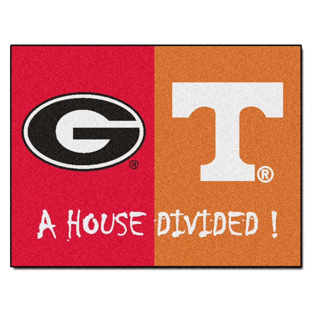 Georgia Bulldogs -texas Longhorns Ncaa House Divided Ncaa "all-star" Floor Mat (34"x45")