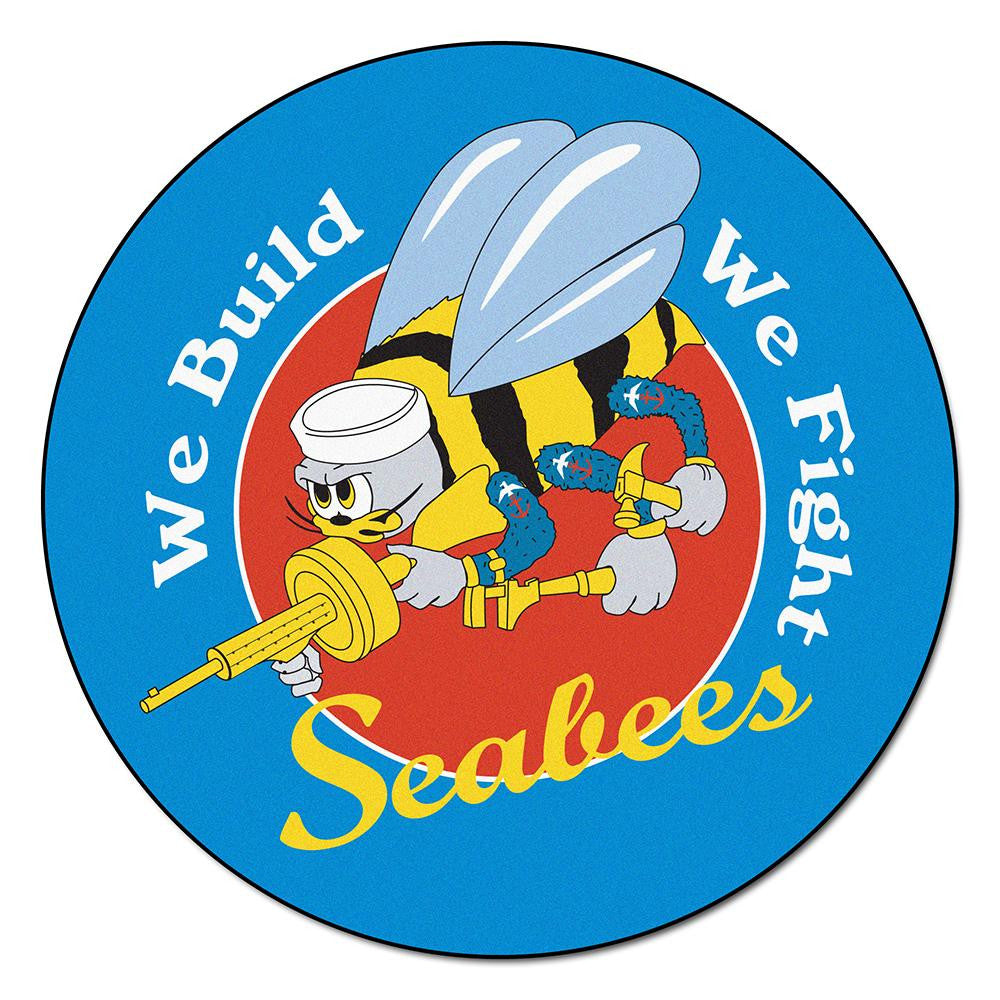 Navy Seabees Ncaa Round Floor Mat (29")