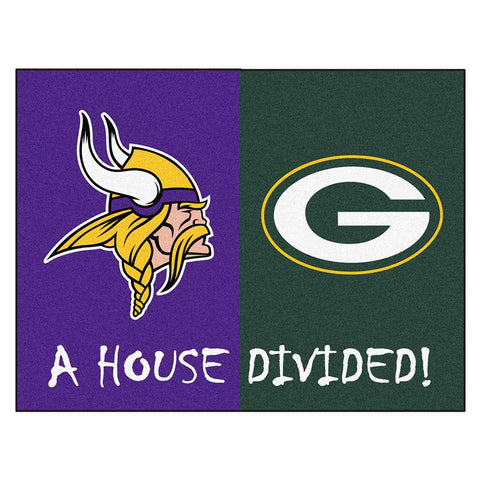Minnesota Vikings - Green Bay Packers House Divided NFL All-Star Floor Mat (34x45)