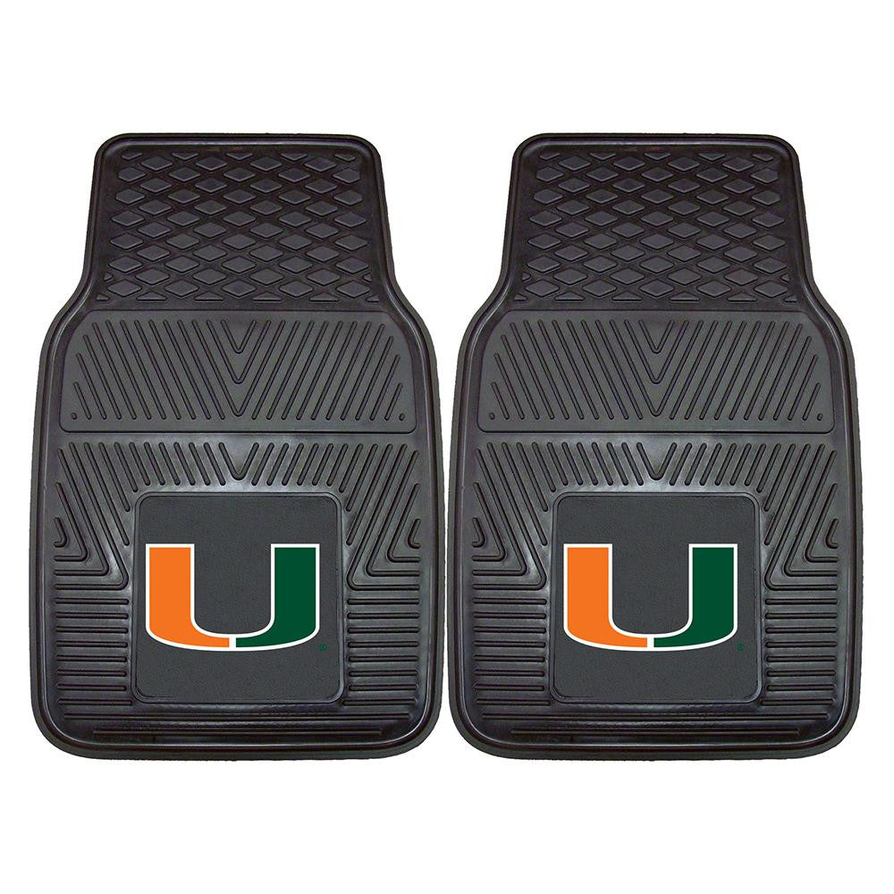 Miami Hurricanes Ncaa Heavy Duty 2-piece Vinyl Car Mats (18"x27")