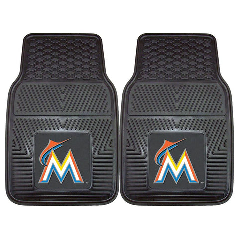 Miami Marlins MLB Heavy Duty 2-Piece Vinyl Car Mats (18x27)