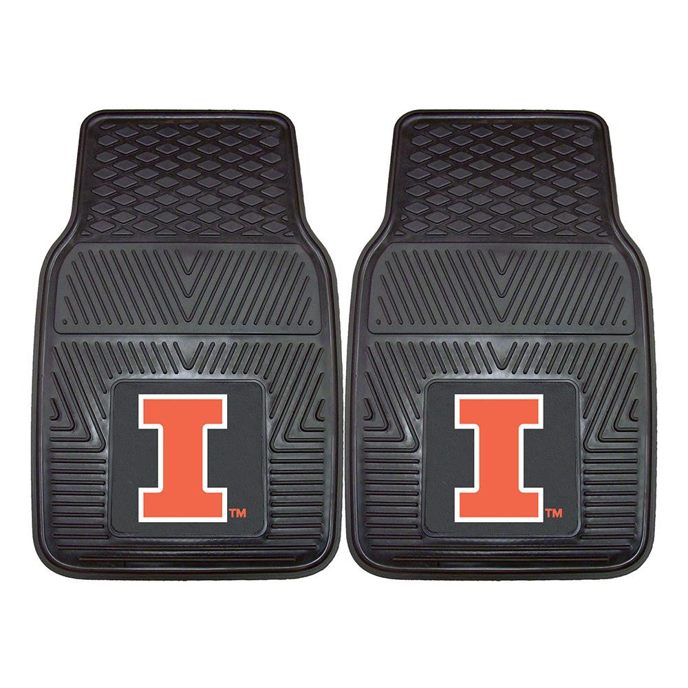 Illinois Fighting Illini Ncaa Heavy Duty 2-piece Vinyl Car Mats (18"x27")