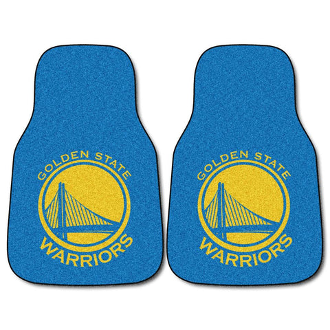 Golden State Warriors NBA 2-Piece Printed Carpet Car Mats (18x27)