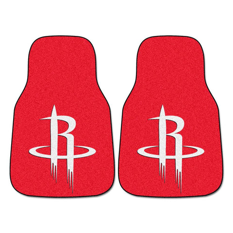 Houston Rockets NBA 2-Piece Printed Carpet Car Mats (18x27)