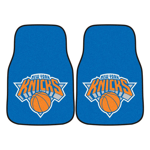 New York Knicks NBA 2-Piece Printed Carpet Car Mats (18x27)