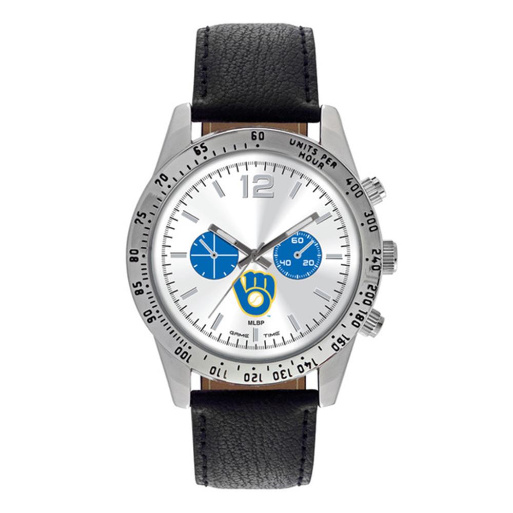 Milwaukee Brewers Mlb Mens "letterman Series" Quartz Analog Watch