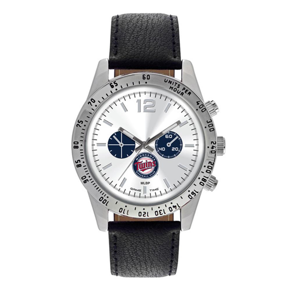 Minnesota Twins Mlb Mens "letterman Series" Quartz Analog Watch