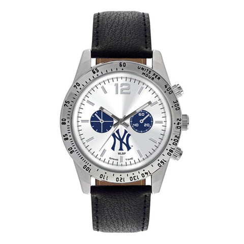 New York Yankees Mlb Mens "letterman Series" Quartz Analog Watch (pinstripe)