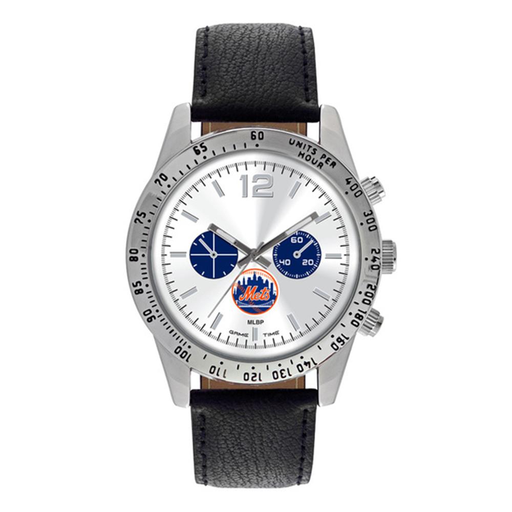 New York Mets Mlb Mens "letterman Series" Quartz Analog Watch