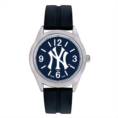 New York Yankees Mlb Mens "varsity Series" Quartz Analog Watch (pinstripe)