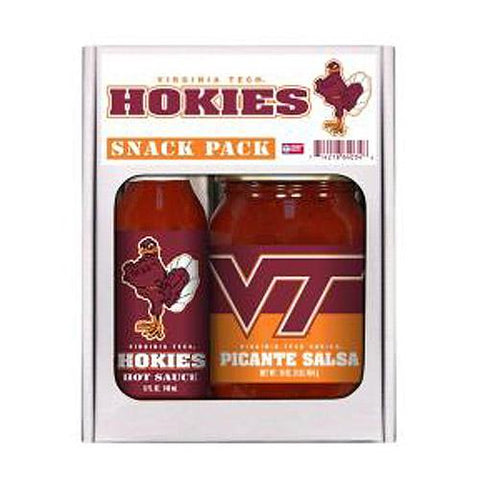 Virginia Tech Hokies Ncaa Snack Pack (5oz Hot Sauce, 16oz Picante Salsa)
