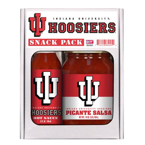 Indiana Hoosiers Ncaa Snack Pack (5oz Hot Sauce, 16oz Picante Salsa)
